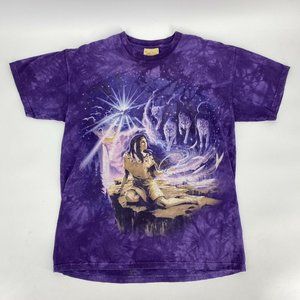 The Mountain Vintage T Shirt Purple Tie Dye Nature
